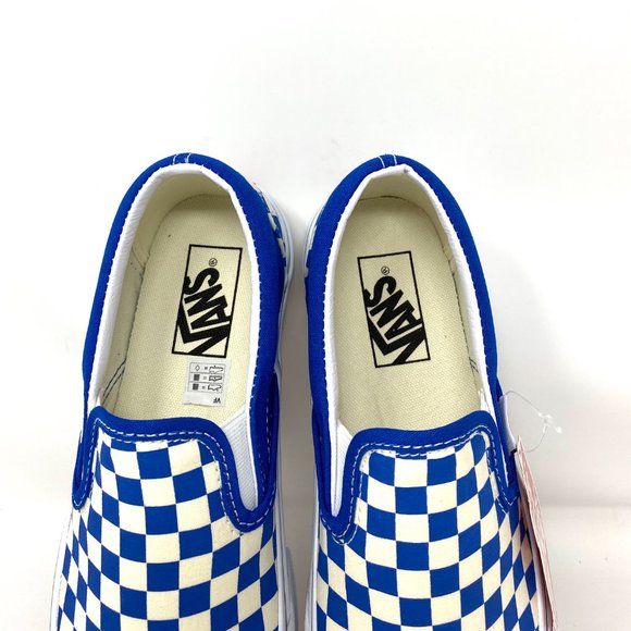 Vans Women Classic Slip-On Checkerboard Blue Canvas Low Top Sneaker VN0A5AO862C - Picture 7 of 10